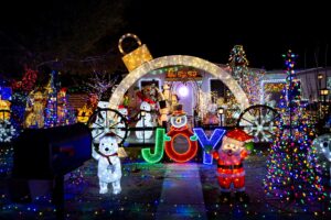 Christmas Lights Hanging on a family home in Gilbert, Arizona