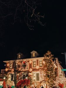 Christmas Lights Hanging on a family home in Gilbert, Arizona